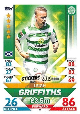 Cromo Leigh Griffiths - SPFL 2018-2019. Match Attax - Topps