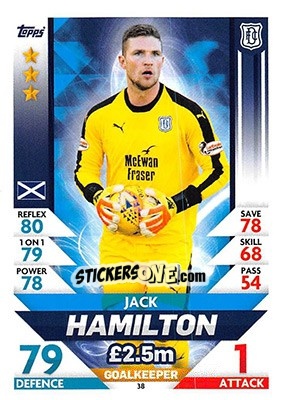 Sticker Jack Hamilton - SPFL 2018-2019. Match Attax n. 38 - Topps