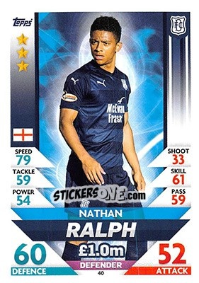 Sticker Nathan Ralph - SPFL 2018-2019. Match Attax n. 40 - Topps