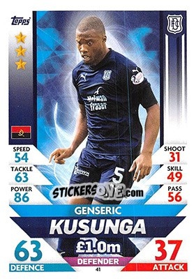 Sticker Genseric Kusunga - SPFL 2018-2019. Match Attax n. 41 - Topps