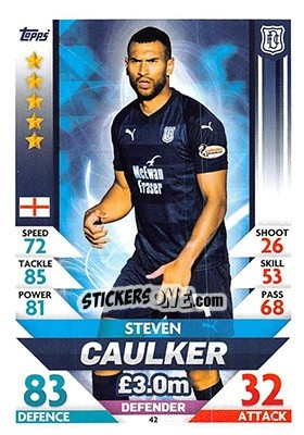 Sticker Steven Caulker - SPFL 2018-2019. Match Attax n. 42 - Topps