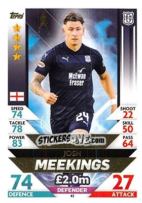 Sticker Josh Meekings - SPFL 2018-2019. Match Attax n. 43 - Topps