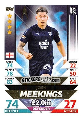 Sticker Josh Meekings - SPFL 2018-2019. Match Attax - Topps