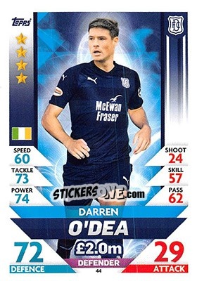 Sticker Darren O'Dea - SPFL 2018-2019. Match Attax n. 44 - Topps