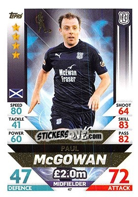 Cromo Paul McGowan - SPFL 2018-2019. Match Attax - Topps