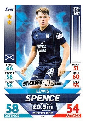 Sticker Lewis Spence - SPFL 2018-2019. Match Attax n. 48 - Topps