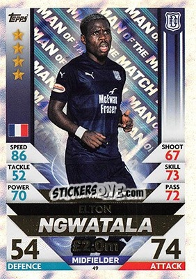 Sticker Elton Ngwatala - SPFL 2018-2019. Match Attax n. 49 - Topps