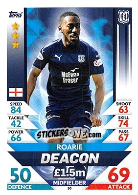Sticker Roarie Deacon - SPFL 2018-2019. Match Attax n. 50 - Topps
