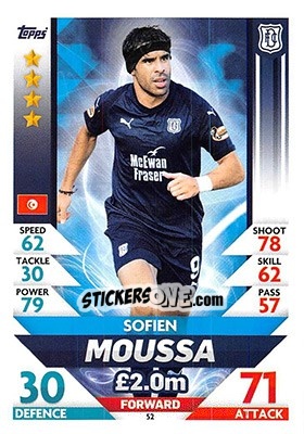 Sticker Sofien Moussa - SPFL 2018-2019. Match Attax n. 52 - Topps