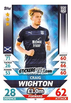 Sticker Craig Wighton - SPFL 2018-2019. Match Attax n. 53 - Topps
