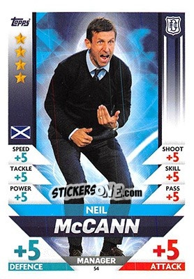 Sticker Neil McCann - SPFL 2018-2019. Match Attax n. 54 - Topps