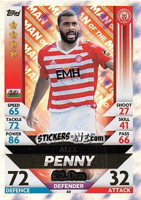 Sticker Alex Penny - SPFL 2018-2019. Match Attax n. 60 - Topps