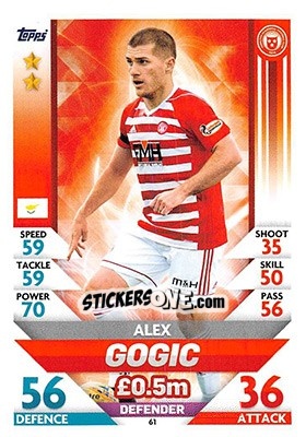 Sticker Alex Gogic - SPFL 2018-2019. Match Attax n. 61 - Topps