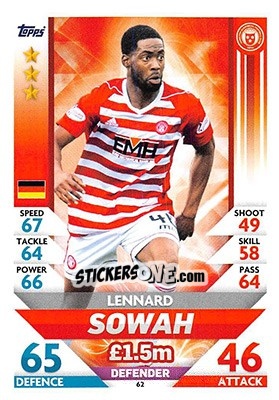 Sticker Lennard Sowah - SPFL 2018-2019. Match Attax n. 62 - Topps
