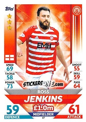 Sticker Ross Jenkins - SPFL 2018-2019. Match Attax n. 67 - Topps