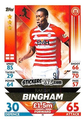 Sticker Rakish Bingham - SPFL 2018-2019. Match Attax n. 71 - Topps