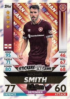 Sticker Michael Smith - SPFL 2018-2019. Match Attax n. 75 - Topps