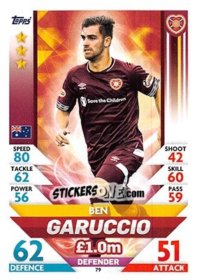 Sticker Ben Garuccio - SPFL 2018-2019. Match Attax n. 79 - Topps
