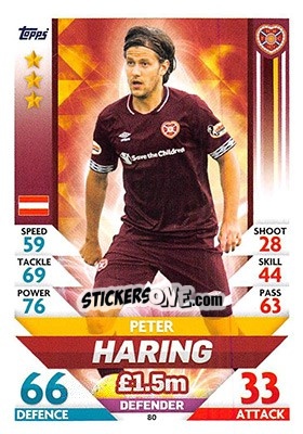Cromo Peter Haring - SPFL 2018-2019. Match Attax - Topps