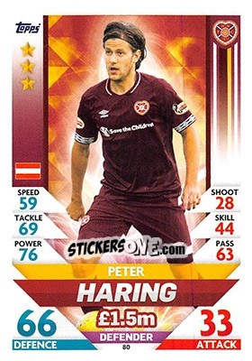 Sticker Peter Haring - SPFL 2018-2019. Match Attax n. 80 - Topps