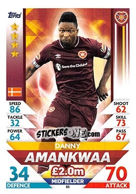 Sticker Danny Amankwaa - SPFL 2018-2019. Match Attax n. 85 - Topps