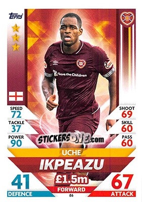 Sticker Uche Ikpeazu - SPFL 2018-2019. Match Attax n. 86 - Topps