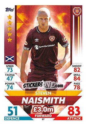 Sticker Steven Naismith - SPFL 2018-2019. Match Attax n. 87 - Topps