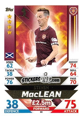 Sticker Steven MacLean - SPFL 2018-2019. Match Attax n. 88 - Topps