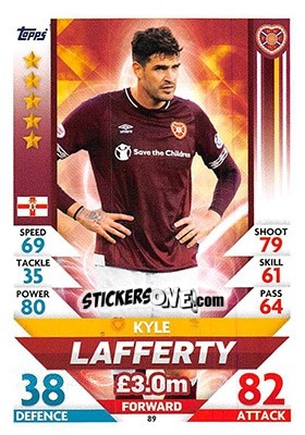 Sticker Kyle Lafferty - SPFL 2018-2019. Match Attax n. 89 - Topps