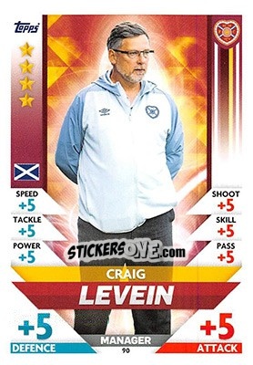 Sticker Craig Levein - SPFL 2018-2019. Match Attax n. 90 - Topps