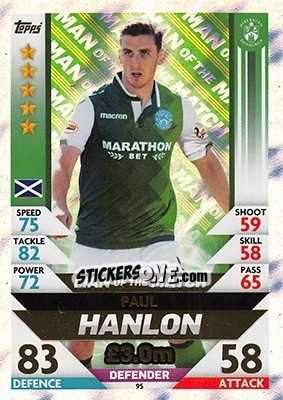 Sticker Paul Hanlon - SPFL 2018-2019. Match Attax n. 95 - Topps