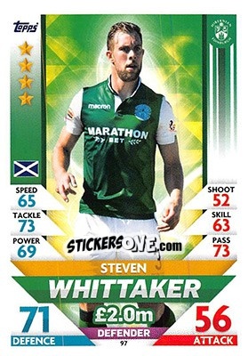 Sticker Steven Whittaker - SPFL 2018-2019. Match Attax - Topps