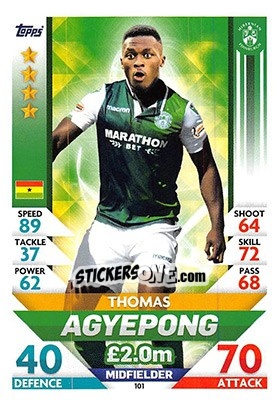 Sticker Thomas Agyepong - SPFL 2018-2019. Match Attax n. 101 - Topps