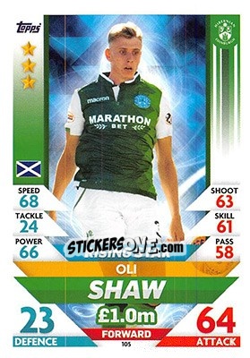 Sticker Oli Shaw - SPFL 2018-2019. Match Attax n. 105 - Topps