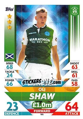 Sticker Oli Shaw - SPFL 2018-2019. Match Attax - Topps