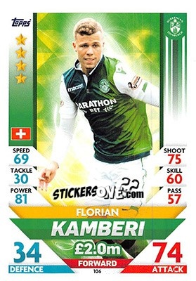 Sticker Florian Kamberi - SPFL 2018-2019. Match Attax - Topps