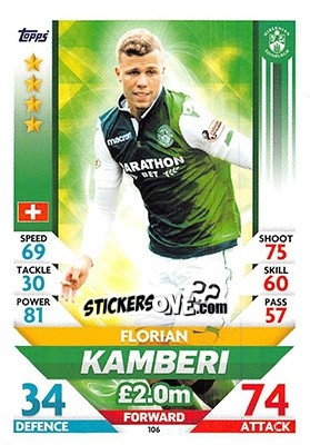 Figurina Florian Kamberi - SPFL 2018-2019. Match Attax - Topps