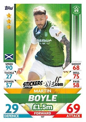 Sticker Martin Boyle - SPFL 2018-2019. Match Attax n. 107 - Topps
