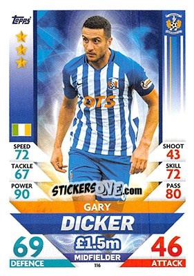 Sticker Gary Dicker - SPFL 2018-2019. Match Attax n. 116 - Topps