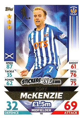 Sticker Rory McKenzie - SPFL 2018-2019. Match Attax n. 118 - Topps