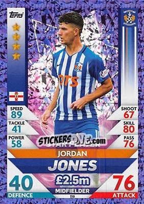 Sticker Jordan Jones - SPFL 2018-2019. Match Attax n. 119 - Topps
