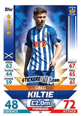 Sticker Greg Kiltie - SPFL 2018-2019. Match Attax n. 123 - Topps