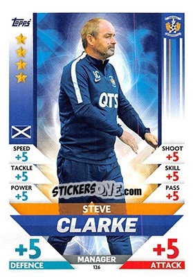 Cromo Steve Clarke - SPFL 2018-2019. Match Attax n. 126 - Topps