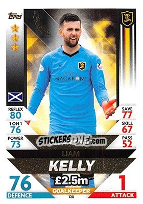 Sticker Liam Kelly - SPFL 2018-2019. Match Attax n. 128 - Topps