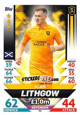 Sticker Alan Lithgow - SPFL 2018-2019. Match Attax n. 132 - Topps