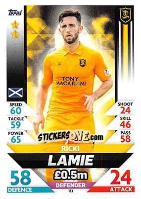 Sticker Ricki Lamie - SPFL 2018-2019. Match Attax n. 133 - Topps