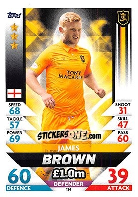 Sticker James Brown - SPFL 2018-2019. Match Attax n. 134 - Topps