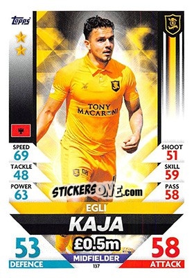 Sticker Egli Kaja - SPFL 2018-2019. Match Attax n. 137 - Topps
