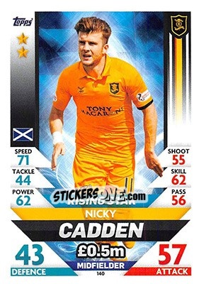 Cromo Nicky Cadden - SPFL 2018-2019. Match Attax - Topps