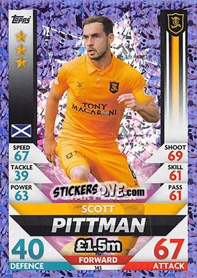 Sticker Scott Pittman - SPFL 2018-2019. Match Attax n. 143 - Topps
